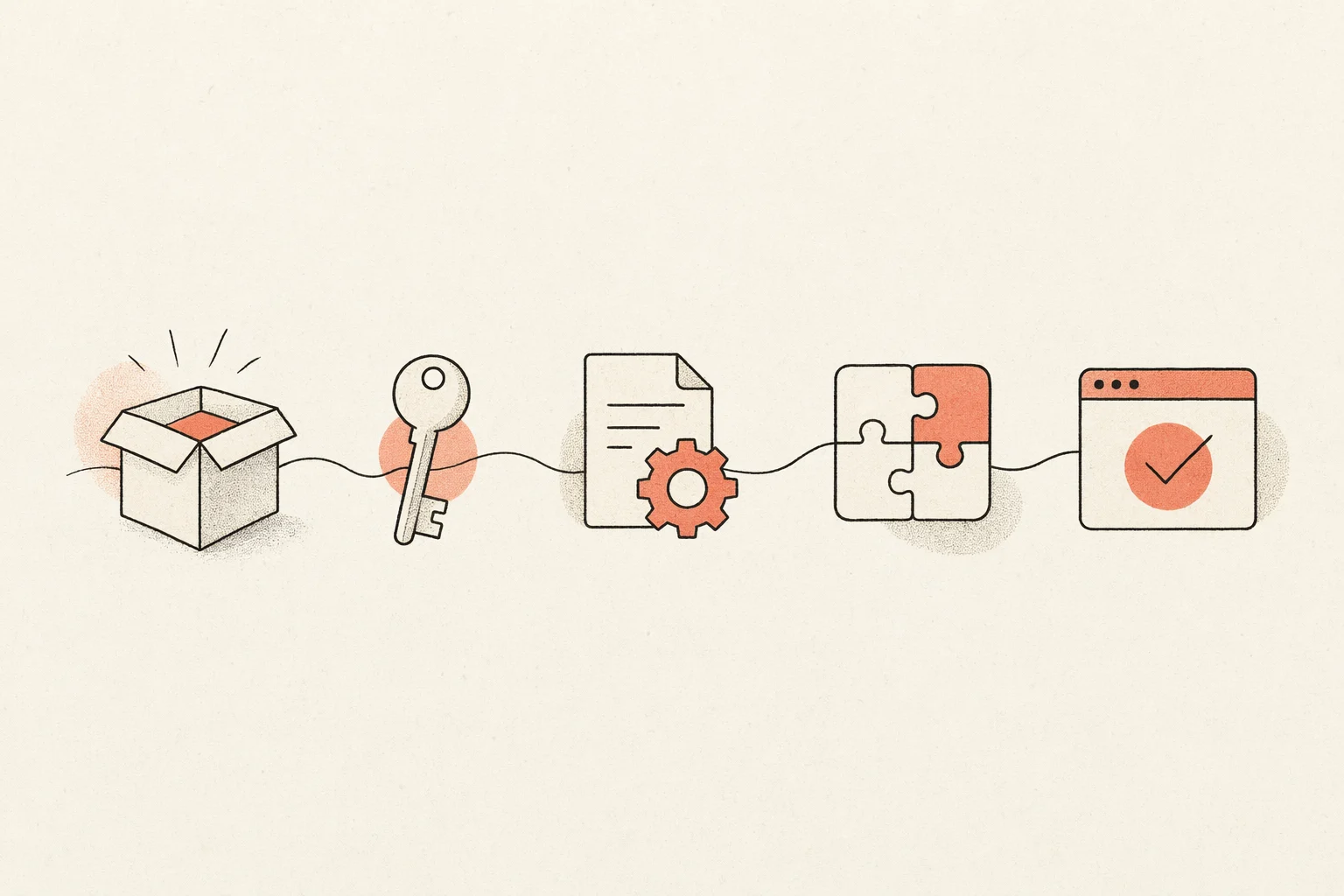Five-step setup flow: install, bring your own key, load CONVENTIONS.md, add a reference, verify
