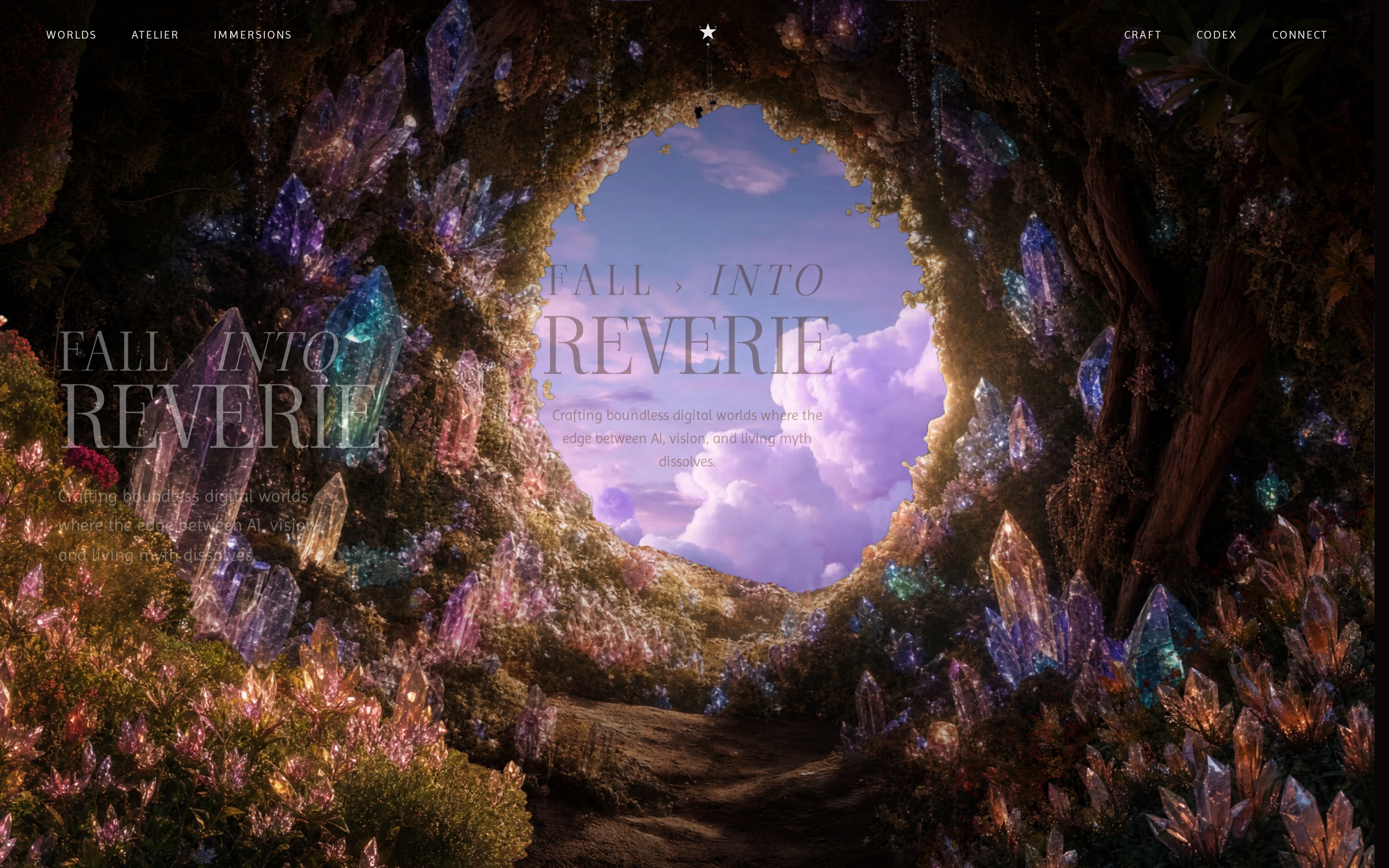 Dreamcore Landing — Parallax Portal Hero preview