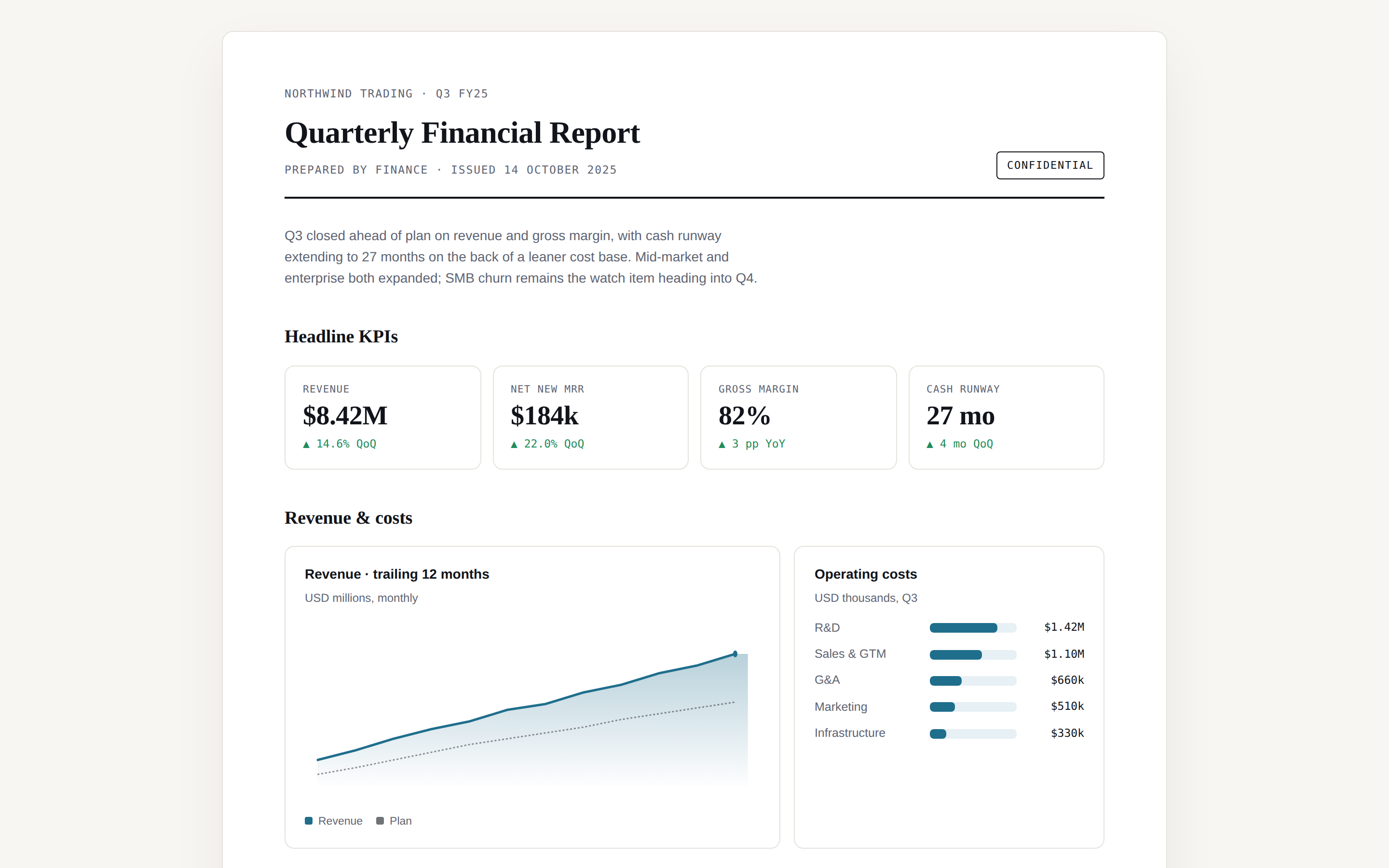 Finance Report preview